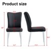 FONTOI 2PCS Modern Minimalist Dining Chairs with Seat Cushion&Curved Backrest for Family, Restaurants, Coffee Shops, Black&Silver, 17.7"*35"*17.3" - 3 of 4