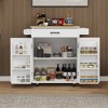 Bella Depot 28.74'' Kitchen Island Trolley Cart with 1 drawer & 2 doors with storage racks & Adjustable Shelves - 2 of 4
