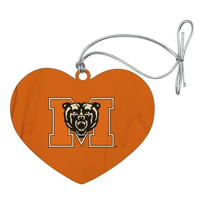 Mercer University Primary Logo Heart Love Wood Christmas Tree Holiday Ornament