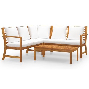 vidaXL Bookshelf Board Cream Solid Acacia wood, Polyester Medium Modular - 1 of 4