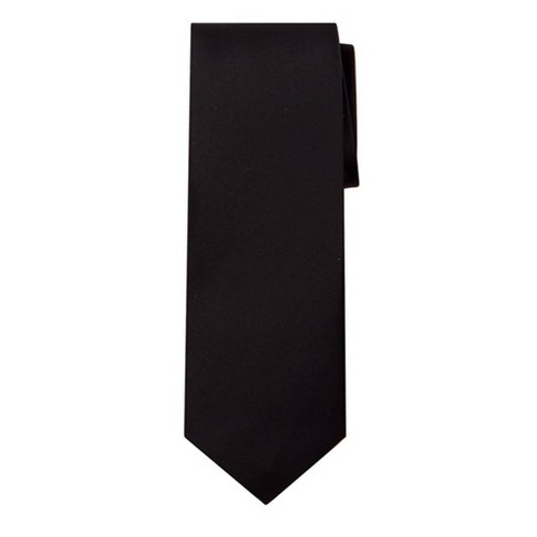 Thedappertie Men's Black Solid Color 3.25 Inch Width Neck Tie With ...