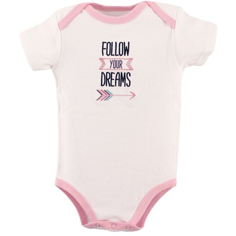 Hudson Baby Infant Girl Cotton Bodysuits 5pk, One Of A Kind, 5 of 8