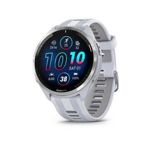 Garmin Forerunner 965 Titanium Bezel With Whitestone Case And  Whitestone/powder Gray Silicone Band : Target