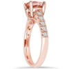 Pompeii3 8MM Morganite & 1/4 Carat Diamond 14K Rose Gold Engagement Ring (1 3/4TW) Women - 3 of 4
