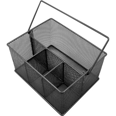 Sorbus Mesh Utensil Caddy - Organize & Serve in Style! Perfect for Kitchen, Parties, and More. Multi-purpose with Compartments & Sturdy Handle