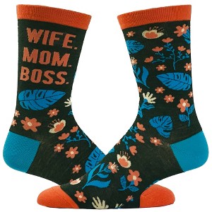 Crazy Dog T-Shirts Women's Wife Mom Boss Socks Funny Mothers Day Gift For Awesome Mama Graphic Novelty Footwear - 1 of 4