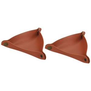 Unique Bargains Decorative Catchall Holder Leather Valet Tray for Travel Engagement 2 Pcs - 1 of 4