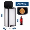 Stainless Steel Trash Can 3.2 Gal/12L with Lid, Step-On Pedal and Inner Bucket, Rectangular Design for Kitchen Office Living Room - 2 of 4