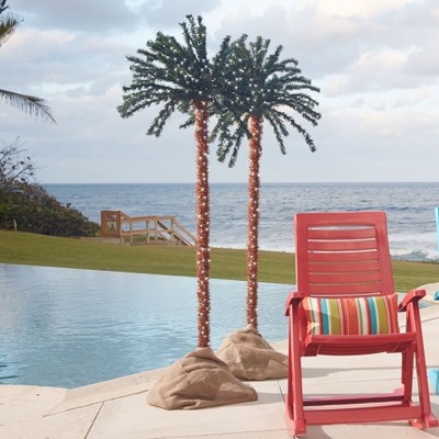 Pre-Lit 6' Tall LED Palm Tree with Burlap Base