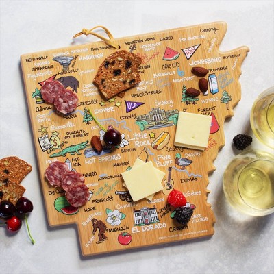 Arkansas State Shaped Bamboo Charcuterie and Cutting Board
