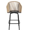 Outdoor Bar Stools Set of 4, Wicker Patio Chairs with Armrests and Backrest, Rattan Bar Stools for Garden, Pool, Balcony - 2 of 4