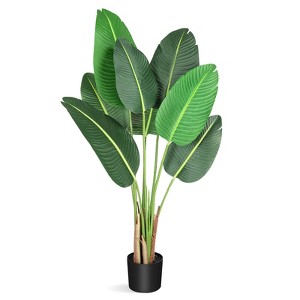 4FT Artificial Bird of Paradise Tree, Realistic Fake Plant for Home Office Decor, Lifelike 48" Indoor Outdoor Faux Tree - 1 of 4