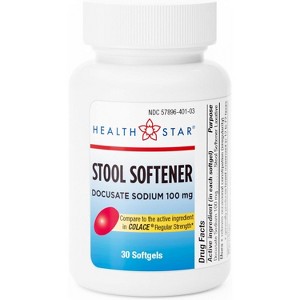 Geri Care Stool Softener Docusate Sodium 100mg Softgels, 30 Count - 1 of 4