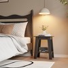 End Table, Narrow Side Table with 2 Tier Storage Shelf, Small Space Side Table for Farmhouse Bedroom, Studio Apartment, Entryway - 2 of 4