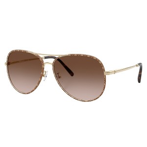 Tory Burch TY 6114 336013 Womens Pilot Sunglasses Light Gold 58mm - 1 of 3