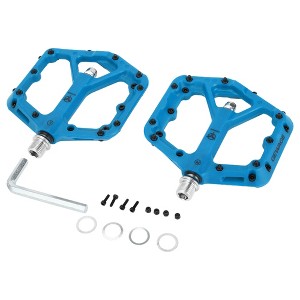 Unique Bargains Foot Peg Footrests Fit 9/16 Inch Axles Durable Rear Bicycle Pedal Nylon Metal Yellow 1 Pair - 1 of 4