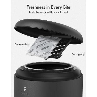 Dual Tray Black Stainless Steel Automatic Pet Feeder