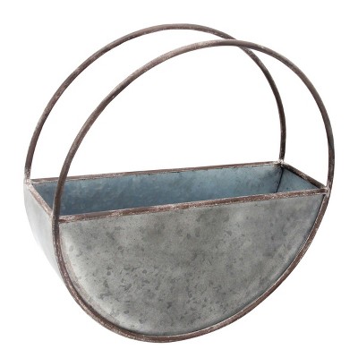 Round Metal Wall Planter - Foreside Home & Garden