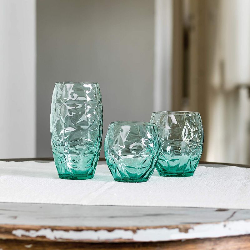 Bormioli Rocco Oriente Water Glass, 6-Piece, 13.5 oz, Cool Green,Cool Green, 3 of 6