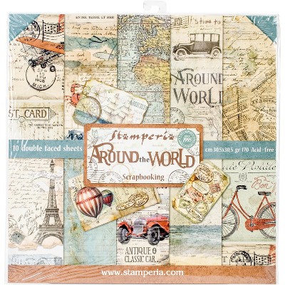 Stamperia Double-Sided Paper Pad 12"X12" 10/Pkg-Around The World, 10 Designs/1 Each