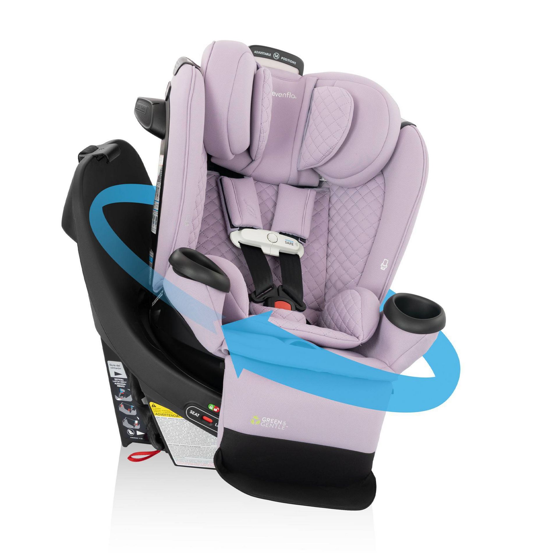 Evenflo Gold Revolve 360 Extend All-in-One Rotating Convertible Car Seat with SS & GG - Agate