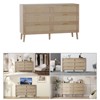 6 Drawer Dresser, 47 Inch Natural Rattan Chest of Drawer, Large Wooden Dresser with 5 Solid Wood Legs, Farmhouse Dresser for Bedroom, Living Room, - 3 of 4
