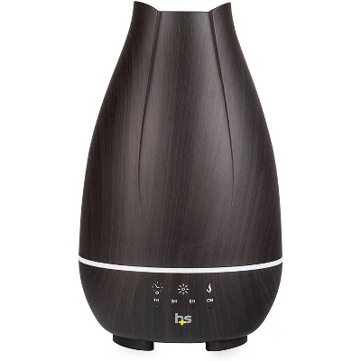 HealthSmart Aromatherapy Diffuser Cool Mist Humidifier for Essential Oils - Brown