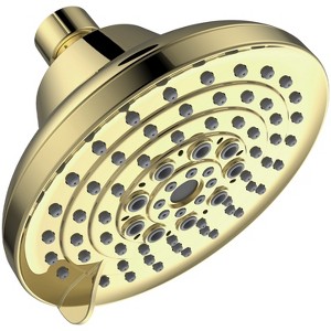 DOMETOUR 6 Spray Settings High Pressure Gold Shower Head, 5' Rain Fixed, Adjustable, Anti-Clog Nozzles, Low Flow, Easy Installation. - 1 of 4