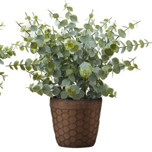 TopComfy Artificial Trees 13in Tall Artificial Eucalyptus Grass Mini Eucalyptus Plant Fake Eucalyptus Tree Tabletop for Home, Green, 11.5"*11.5"*12.5" - 1 of 4