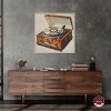 Notoriart Vintage Record Player Bar Cart Art For Men Framed - 2 of 4