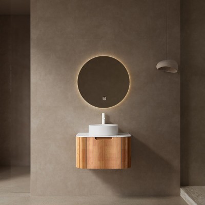Wall Cabinet,Round Ceramic Basin Bathroom Storage Cabinet Without Faucet,Bathroom Wall-Mounted Cabinet With Drawer-Cuddlewood