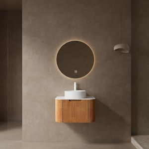 Wall Cabinet,Round Ceramic Basin Bathroom Storage Cabinet Without Faucet,Bathroom Wall-Mounted Cabinet With Drawer-Cuddlewood - 1 of 4
