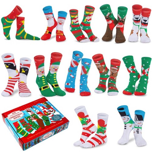 Joyin 12 Pairs Warm Soft Cotton Christmas Socks Set : Target