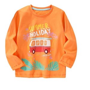 MyKids-USA Toddler Boy Cartoon Pattern Crewneck Casual Shirts - 1 of 4