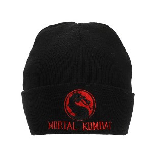 Mortal Kombat Classic Title Art Adult Black Ribbed Beanie - 1 of 4