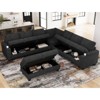 Belffin L-Shaped Fabric Sectional Couch - 6-Seater Modular with Storage Ottoman & Tool-Free Assembly - 3 of 4