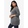 Roaman's Women's Plus Size Fine Gauge Drop Needle V Neck Sweater - image 4 of 4