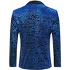 Men's Gold-Foil Printed Suit Jacket Blazer with Velvet-Like Base Fabric - 4 of 4