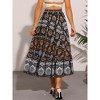 INSPIRE CHIC Women's High Waist Floral Beach Flowy Maxi Skirt - 3 of 4