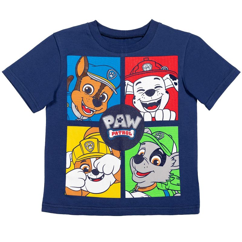 PAW Patrol Chase Marshall Rubble Zuma Little Boys T-Shirt Shorts Set Red/Blue , 4 of 8