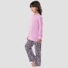 Fruit of the Loom Girls Long Sleeve Fleece Pajama Set, 2-Piece, Sizes 4-16 - 3 of 4