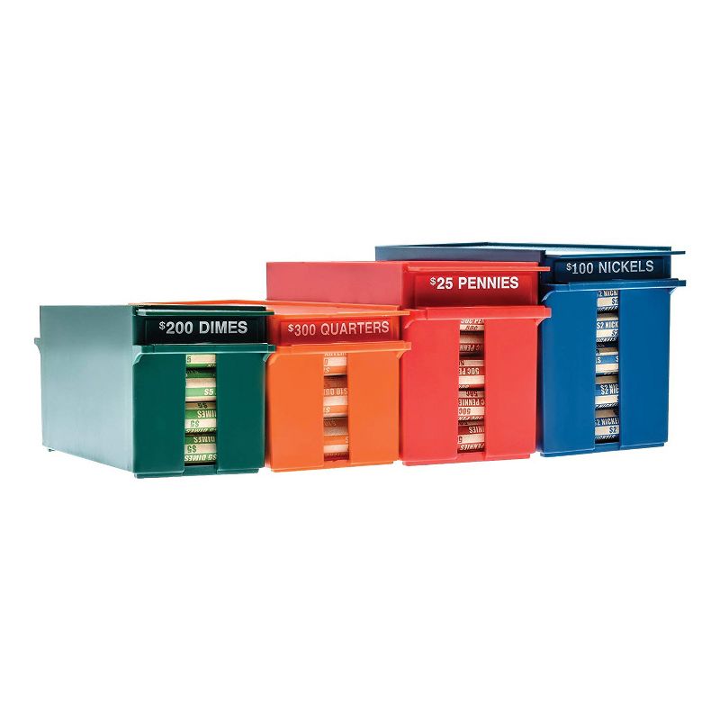 Nadex Coins™ Rolled Coins Storage Boxes with Lockable Covers, 1 of 11