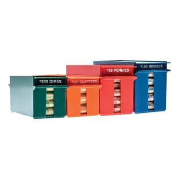 Nadex Coins™ Rolled Coins Storage Boxes with Lockable Covers