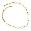 ELYA Women's Freshwater Pearl and Steel Beaded Necklace - 17" - 3 of 4