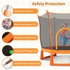 6FT Toddler Trampoline With Safety Enclosure Net, Indoor Lotus-Shape Trampoline With Ocean Balls Birthday Gifts For Boys Girls, Orange - 3 of 4