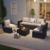 Aoxun 6-Piece Outdoor Wicker Sectional Set with 4'' Cushions & Wide Armrests, Patio Conversation Sofa with Waterproof Cover for Backyard or Garden - 3 of 4