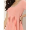 cheibear Women's U Neck Short Sleeve Lounge Dress Pajama Nightgown - 4 of 4