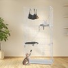 FDW Cat Cage 3 Tier 67 Inch Cat Enclosure Cat Crate Cat Kennel with Hammock Platforms & Ladders Ideal for Multiple Cats and Easy to Clean - 2 of 4