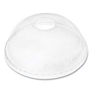 Karat PET Lids, Dome Lid, Fits 32 oz Cold Cups, Plastic, Clear, 500/Carton - 1 of 4