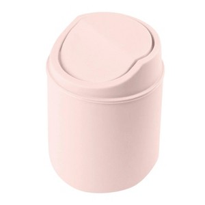 LunaLulinlk Pink 0.50 Gallon Mini Trash Can with Lid, Small Wastebasket Trash Can, Mini Countertop Trash Can, Rotating Trash Can - 1 of 4